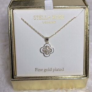 Stella Rose London fine gold plated necklace four leaf